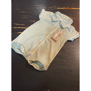 Disney baby Winnie the Pooh Green soft & cozy shorts romper 6-9 Months